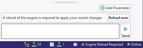 Engine reload required