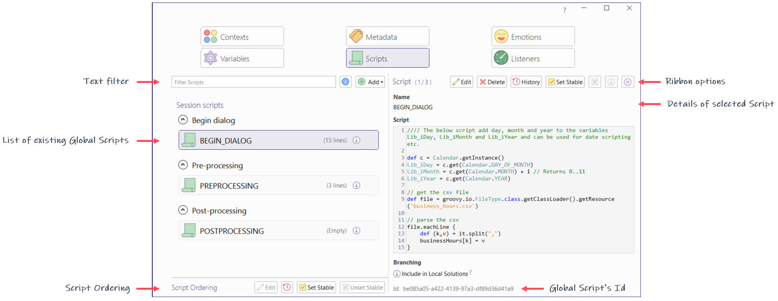 View of Global Scripts