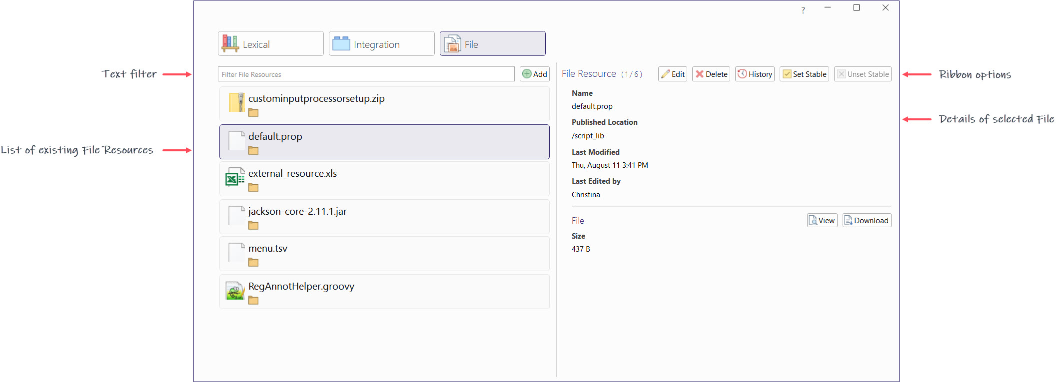 View of File Resources