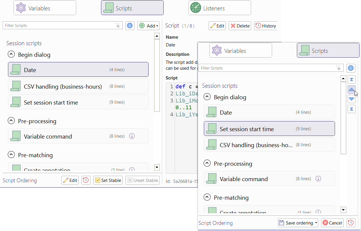 Global Script Ordering