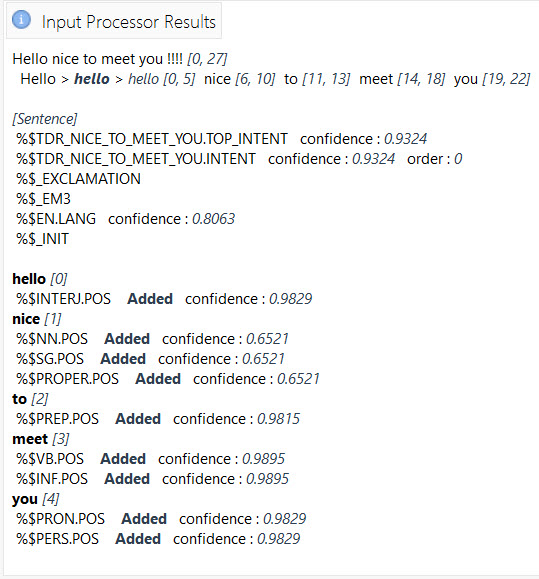 Input Processor Results