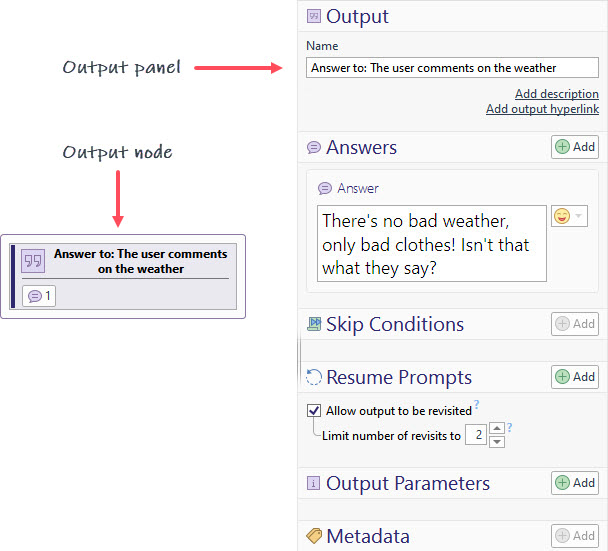 Output node and panel