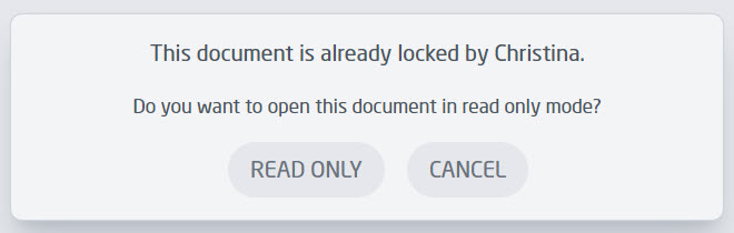 Document locked message