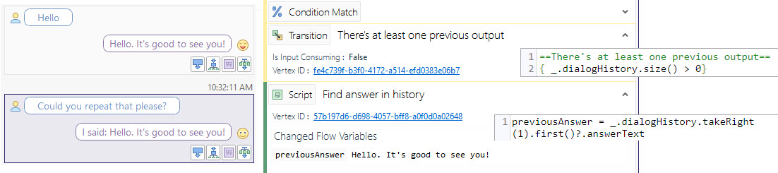 Flow variable previousAnswer