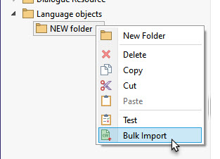 Bulk Import through the context menu