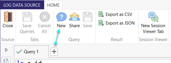 New Query tab